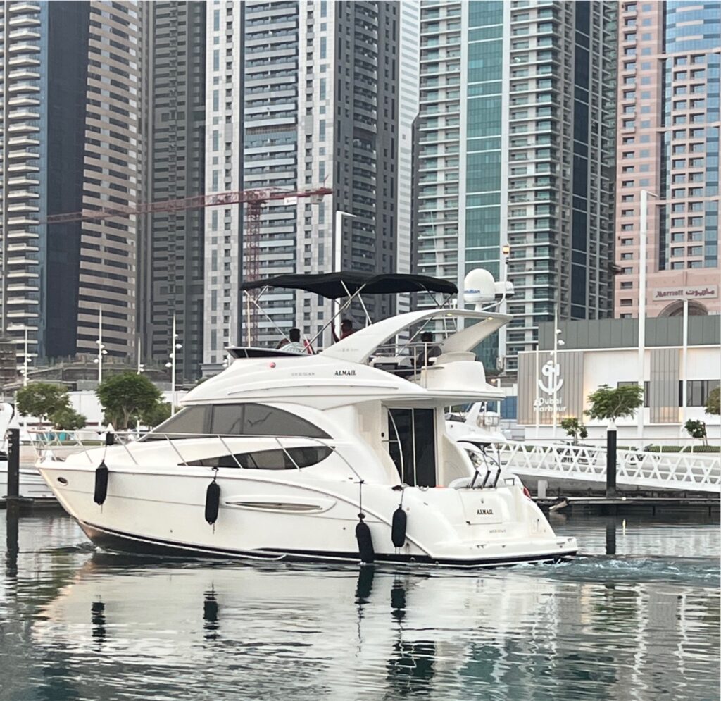 43 ft premium yacht at dock